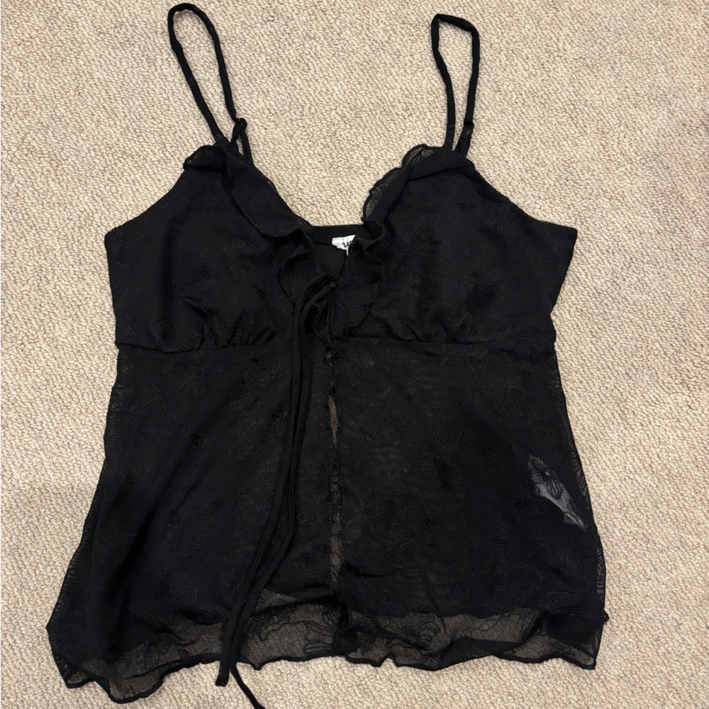 Garage Black Sheer Top